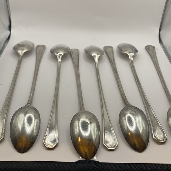 International Silver Co silver plated ice tea spoons set of 8 need polishing VTG - Picture 8 of 12